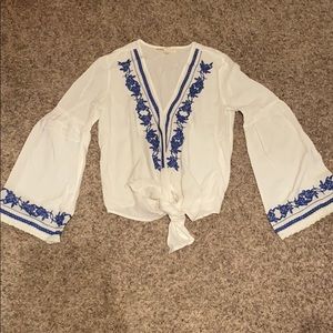 Love Stitch White Top Sz S